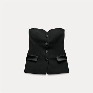 Zara | Strapless Black Tuxedo Bustier Top |
Size Small